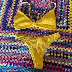 Yellow hollister bikini